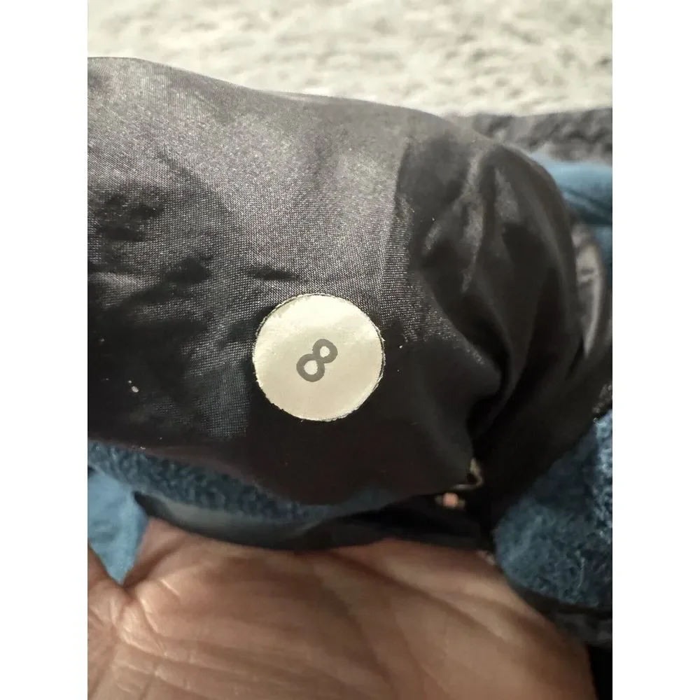 Lululemon 8 Run Bundle Up Down‎ Insulated Fleece Jacket Women Black Teal Coat